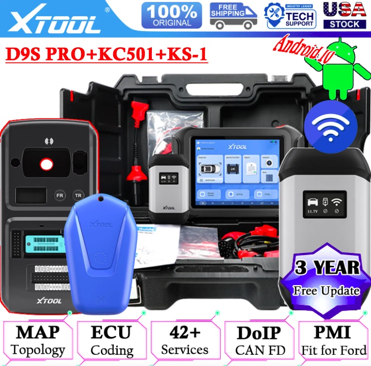 XTOOL D9S PRO KC501 KS-1 Auto Key Programmer Coding Scanner Full Diagnostic Tool